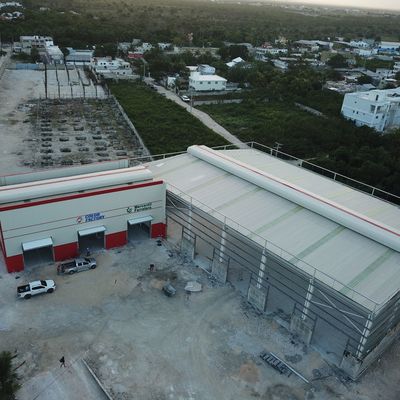 Hot Dip Galvanized Prefab Gedung Gudang Besar Span BV Sertifikasi