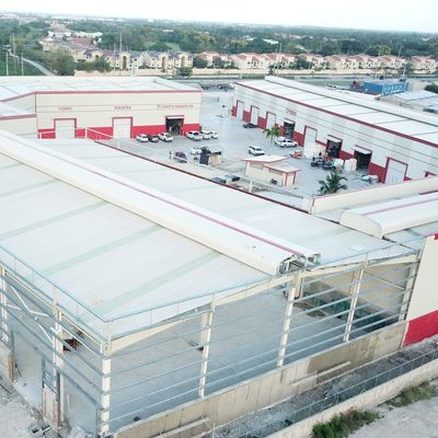 Hot Dip Galvanized Prefab Gedung Gudang Besar Span BV Sertifikasi