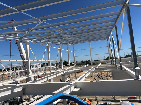 Struktur Baja Hangar Prefabrikasi Hot Rolled Galvanized Gedung Gudang
