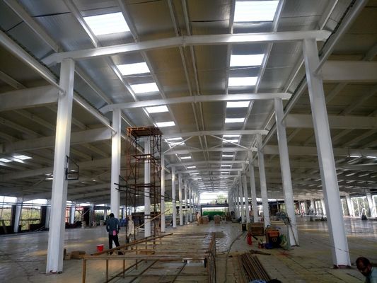 Struktur Baja Hangar Prefabrikasi Hot Rolled Galvanized Gedung Gudang