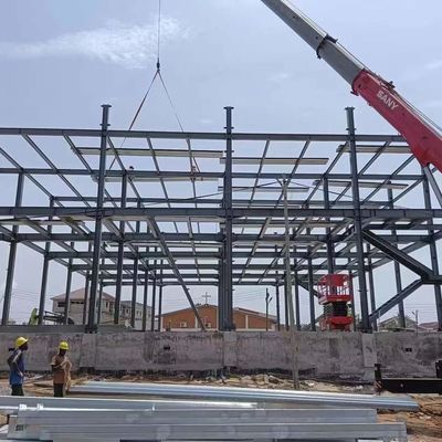 Bolt Connection Steel Structure Workshop Q345 Insulated Steel Workshop Pengerjaan baja terisolasi