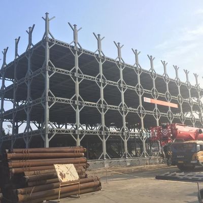 Bangunan logam prefabrikasi tahan gempa Struktur baja OEM