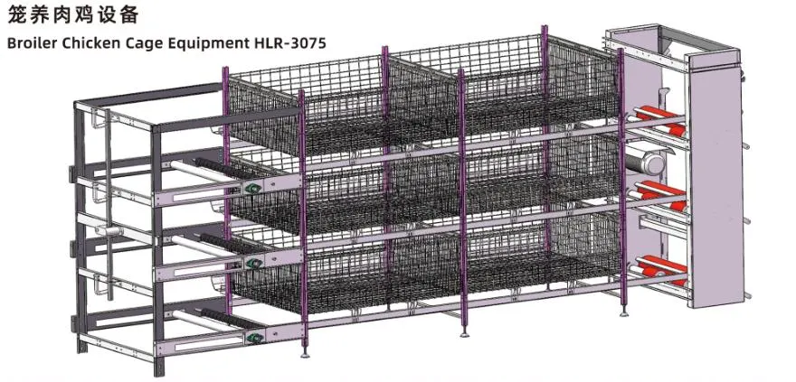 ISO Broiler Chicken Cage System Custom Poultry Broiler Cage Untuk Peternakan Unggas 2