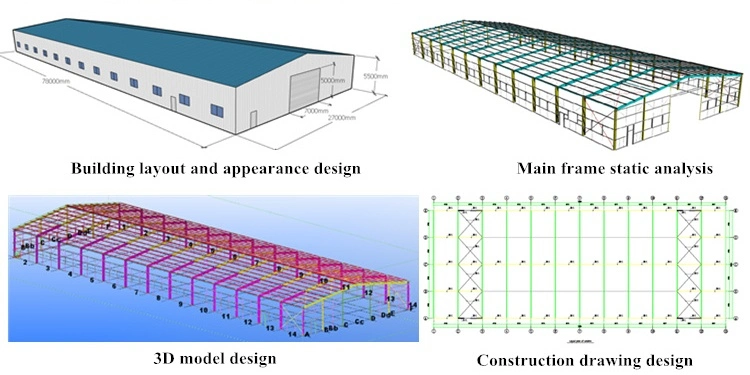 Struktur Baja Hangar Prefabrikasi Hot Rolled Galvanized Gedung Gudang 3
